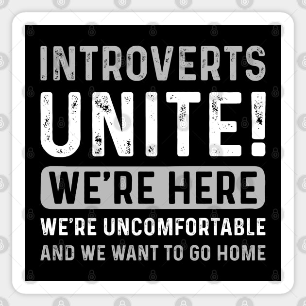 Introverts Unite Sticker by LuckyFoxDesigns